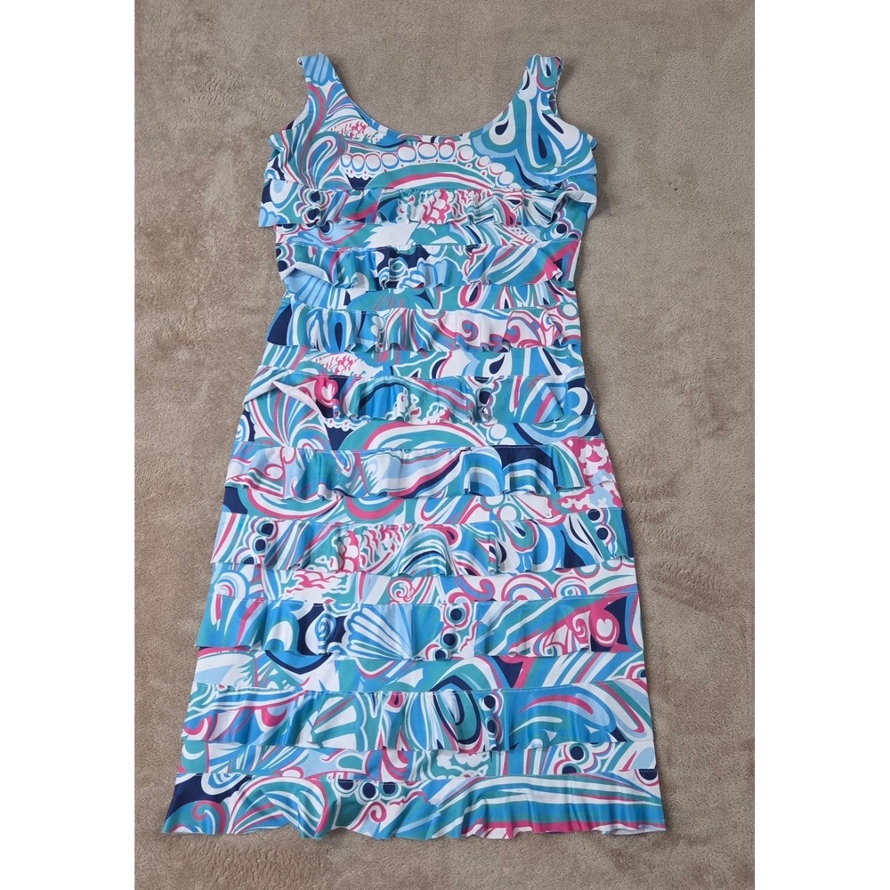TangoMango Layered Lined A-Line‎ Dress Size XS Color Blue AOP Good
